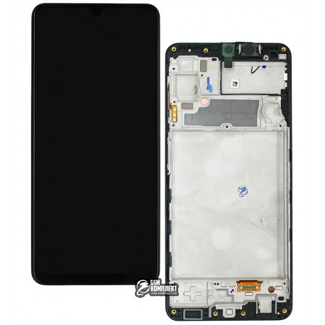 Дисплей для Samsung A225 Galaxy A22, чорний, з сенсорним екраном, з рамкою, оригінал, service pack box, (GH82-25944A/GH82-26047A)