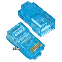 Конектор 8р8с (RJ-45), Merlion категорія-5, синій, 1шт