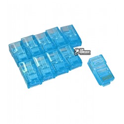 Конектор 8р8с (RJ-45), Merlion категорія-5, синій, 10шт