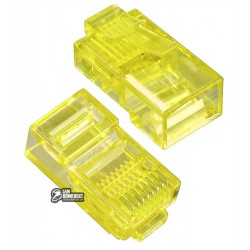 Конектор 8р8с (RJ-45), Merlion категорія-5, жовтий, 1шт