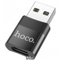 Переходник HOCO USB to Type-C female adapter UA17 3A, USB2.0 (black)