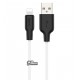 Кабель Lightning - USB, Hoco X21 Plus, 1м, 2.4А, силікон, white