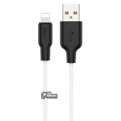 Кабель Lightning - USB, Hoco X21 Plus, 1м, 2.4А, силикон, white