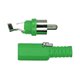RCA штекер на кабель зелений колір пластик