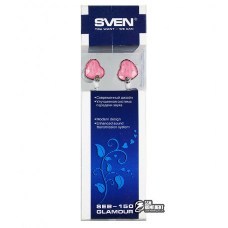 Наушники SVEN SEB-150 Glamour (white-pink) вакуумные
