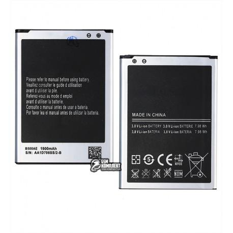 Акумулятор B500BE/B500BU/B500AE для Samsung I9190 Galaxy S4 mini, I9192 Galaxy S4 Mini Duos, I9195 Galaxy S4 mini, Li-ion, 3,8 В, 1900 мАг, без логот