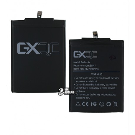 Аккумулятор GX BM47 для Xiaomi Redmi 3, Redmi 3S, Redmi 3X, Redmi 4X, Li-Polymer, 3,85 B, 4000 мАч