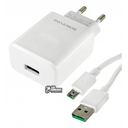 Зарядное устройство Borofone BA32A 1USB 3A, 18W, QC3.0 + Micro-USB кабель, белое