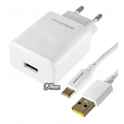 Зарядное устройство Borofone BA32A 1USB 3A, 18W, QC3.0 + Type-C кабель, белое Зарядное устройство Borofone BA32A 1USB 3A, 18W, QC3.0 + Type-C кабель, белое