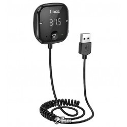 FM модулятор Hoco E65, Bluetooth, с кабелем AUX, черный