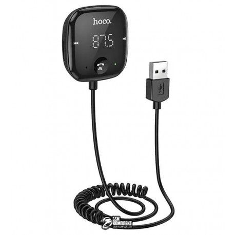 FM модулятор Hoco E65, Bluetooth, с кабелем AUX, черный