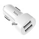 Автомобильное зарядное устройство Hoco Z2A, 2 USB 2.4A + Micro-USB, белое