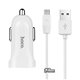 Автомобильное зарядное устройство Hoco Z2A, 2 USB 2.4A + Micro-USB, белое