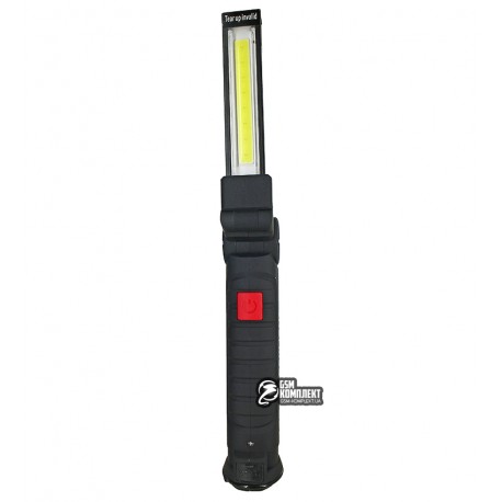 Ліхтарик кемпинг W-52-SMD+COB(white+red), ЗУ micro USB, вбудований акумулятор, поворот180º+180º, магнит, зажим, крюк