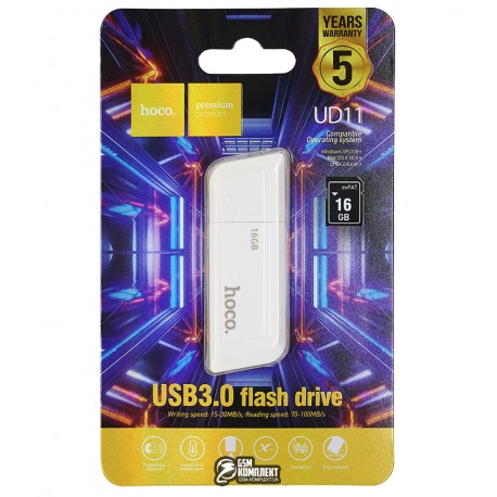 Флешка 16 Gb Hoco UD11, USB 3.0, белая