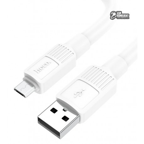Кабель Micro USB-USB, Hoco X84, круглий, 1 метр, 2,4А, білий