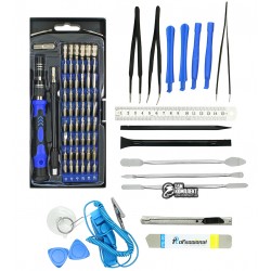 Набір інструментів Aida A-80, ручка, 57 біт, 2 подовжувачі, 3 пінцети, ніж, SIM-ключ, лінійка, ESD браслет