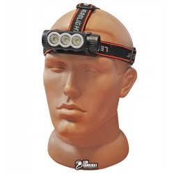 Налобный фонарик SQ-813-3Lumen, встроенный аккумулятор, ЗУ microUSB