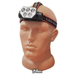 Налобный фонарик SQ-815-2-3LM+2LED (blue), встроенный аккумулятор ЗУ microUSB