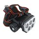 Налобний ліхтарик SQ-815-2-3LM+2LED (blue), вбудований акумулятор, ЗУ microUSB
