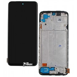 Дисплей для Xiaomi Redmi Note 10, чорний, з сенсорним екраном, з рамкою, оригінал, service pack, (5600020K7A00), M2101K7AI, M2101K7AG