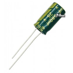 Конденсатор электролитический 680 uF 25 V, 105°C, d8 h16, (низкий импеданс) LOW ESR (CHONG)