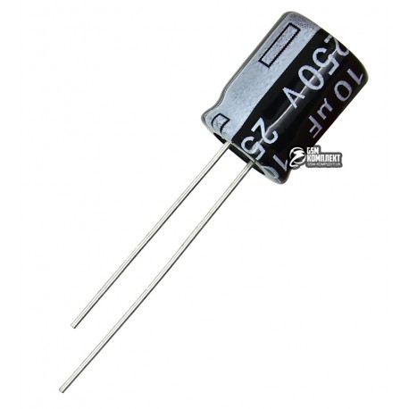 Конденсатор електролітичний10 uF 250 V, 105°C, d10 h13 (CHONG)