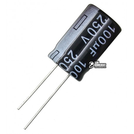 Конденсатор електролітичний100 uF 250 V, 105°C, d16 h25 (CHONG)