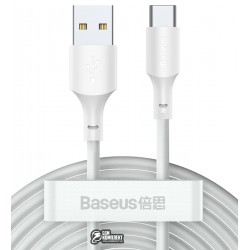 Кабель Type-C - USB, Baseus Simple Wisdom Data Cable Kit, 1.5 метра, 5A, 2шт, TZCATZJ-02, белый