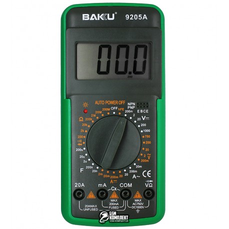 Мультиметр Baku BK-9205A с функцией автоотключения (ток до 20А)
