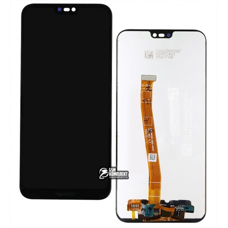 Дисплей для Huawei P20 Lite, чорний, логотип Huawei, без рамки, оригінал (переклеєне скло), ANE-L21/ANE-LX1