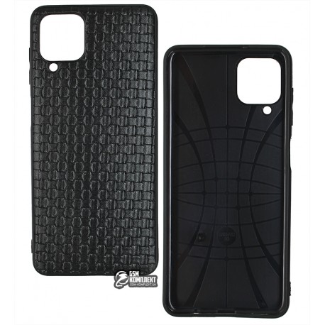 Чохол Samsung A125 Galaxy A12, Leather Case, силіконовий,плетенка, чорний