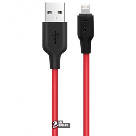 Кабель Lightning - USB, Hoco X21 Plus, 1м, 2.4А, силикон