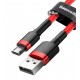 Кабель Micro-USB - USB, Baseus Cafule, 2.4A, 1 метр, CAMKLF-BG1