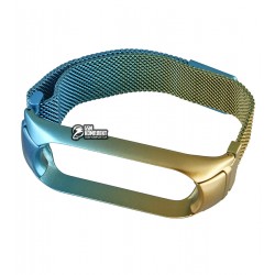 Браслет для Xiaomi Mi Band 5, Mi Band 6, миланская петля, сине-золотой