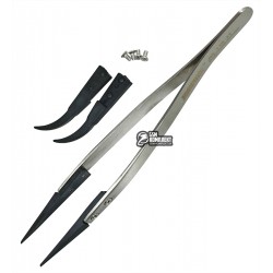 Пинцет монтажный Jakemy JM-T10-11, антистатический, прямой, изогнутый Пинцет монтажный Jakemy JM-T10-11, антистатический, прямой, изогнутый