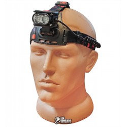 Налобный фонарик 2125-2T6, ЗУ micro USB, 2x18650, signal light