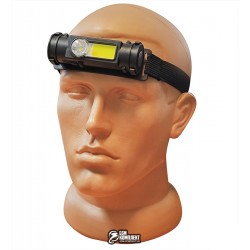 Налобный фонарик GL-211-ХРЕ+COB, встроеный аккумулятор, ЗУ USB, магнит