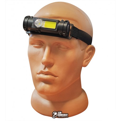 Налобный фонарик GL-211-ХРЕ+COB, встроеный аккумулятор, ЗУ USB, магнит