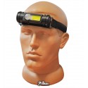 Налобный фонарик GL-211-ХРЕ+COB, встроеный аккумулятор, ЗУ USB, магнит