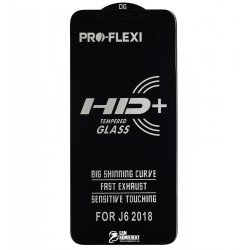 Защитное стекло для Samsung A600 Dual Galaxy A6 (2018), J600 Galaxy J6 (2018), 5D, ProFlexi, Full Glue, черное