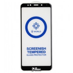 Закаленное защитное стекло для Xiaomi Redmi 5 Plus, 5D, World, Full Glue, черное Закаленное защитное стекло для Xiaomi Redmi 5 Plus, 5D, World, Full Glue, черное