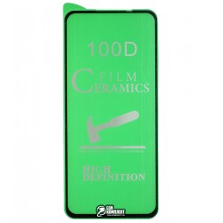 Защитное оргстекло для Oppo A74, Ceramica, с фаской, черное Защитное оргстекло для Oppo A74, Ceramica, с фаской, черное