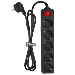 Фильтр сетевой 1,8 м FrimeCom (FC-B2005W), 5 розеток, черный