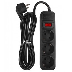 Фильтр сетевой 3,0 м Patron SP-1033, 3 розетки, черный