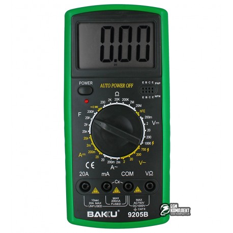 Мультиметр Baku BK-9205B с функцией автоотключения (ток до 20А)