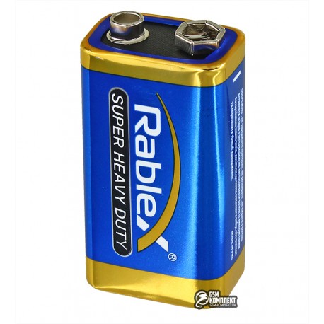 Батарейка Rablex 6f22, крона, 9V, сольова, 1 штука