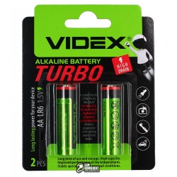Батарейка Videx Turbo Alcaline, LR06, AA, 2 шт у блістері Батарейка Videx Turbo Alcaline, LR06, AA, 2 шт у блістері