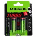 Батарейка Videx Turbo Alcaline, LR06, AA, 2 шт в блистере