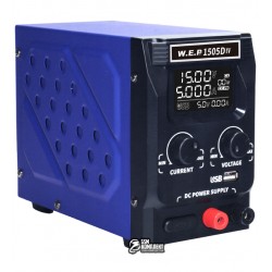 Лабораторный блок питания WEP 1505D-IV, 15V, 5A, імпульсний, цифрова індикація, USB fast charge Лабораторный блок питания WEP 1505D-IV, 15V, 5A, імпульсний, цифрова індикація, USB fast charge